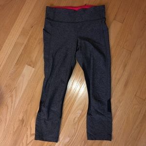 Grey and Pink Cropped Lululemon Leggings